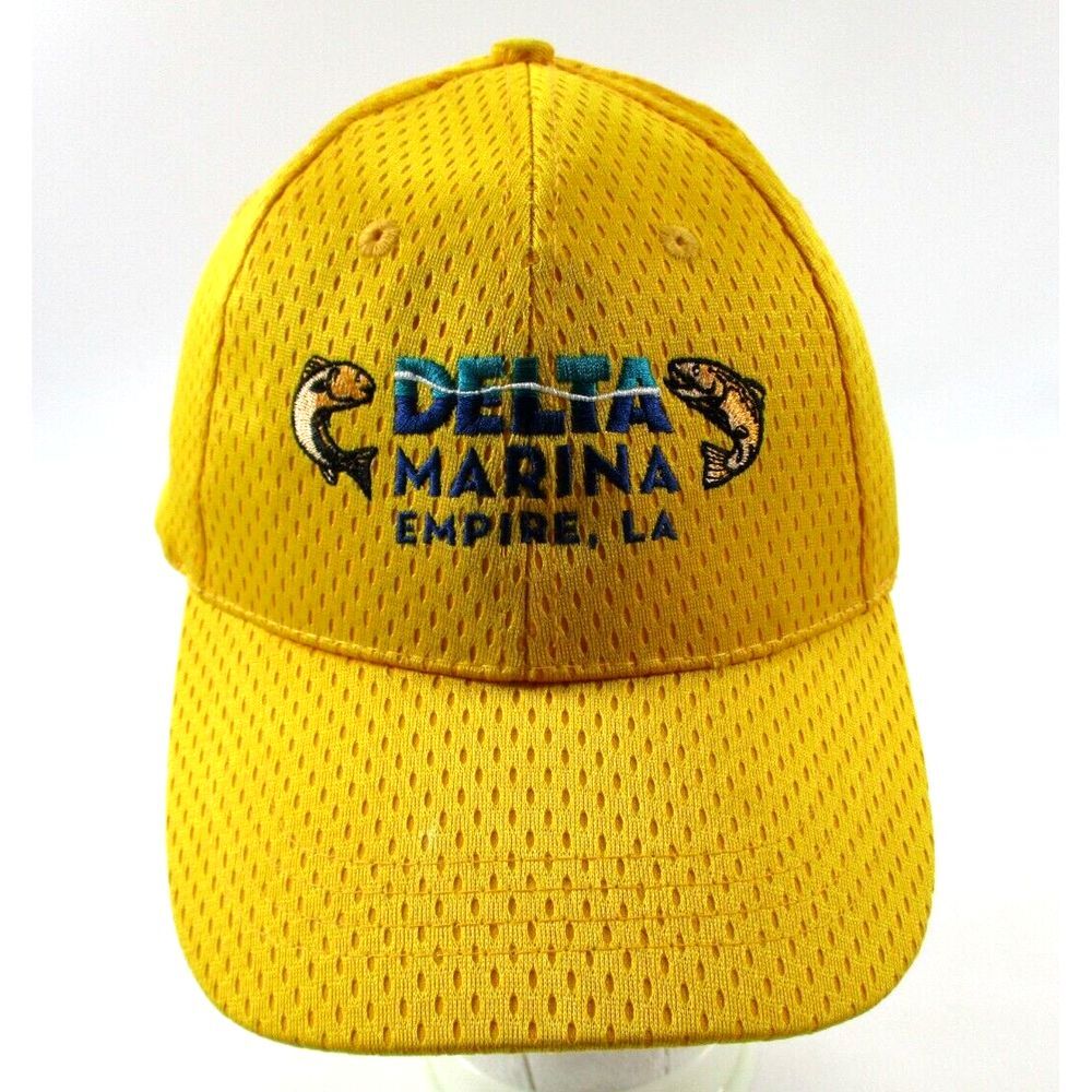 Delta Marina Empire La Yellow Mesh Fishing Baseball Adjustable Hat Cap‎
